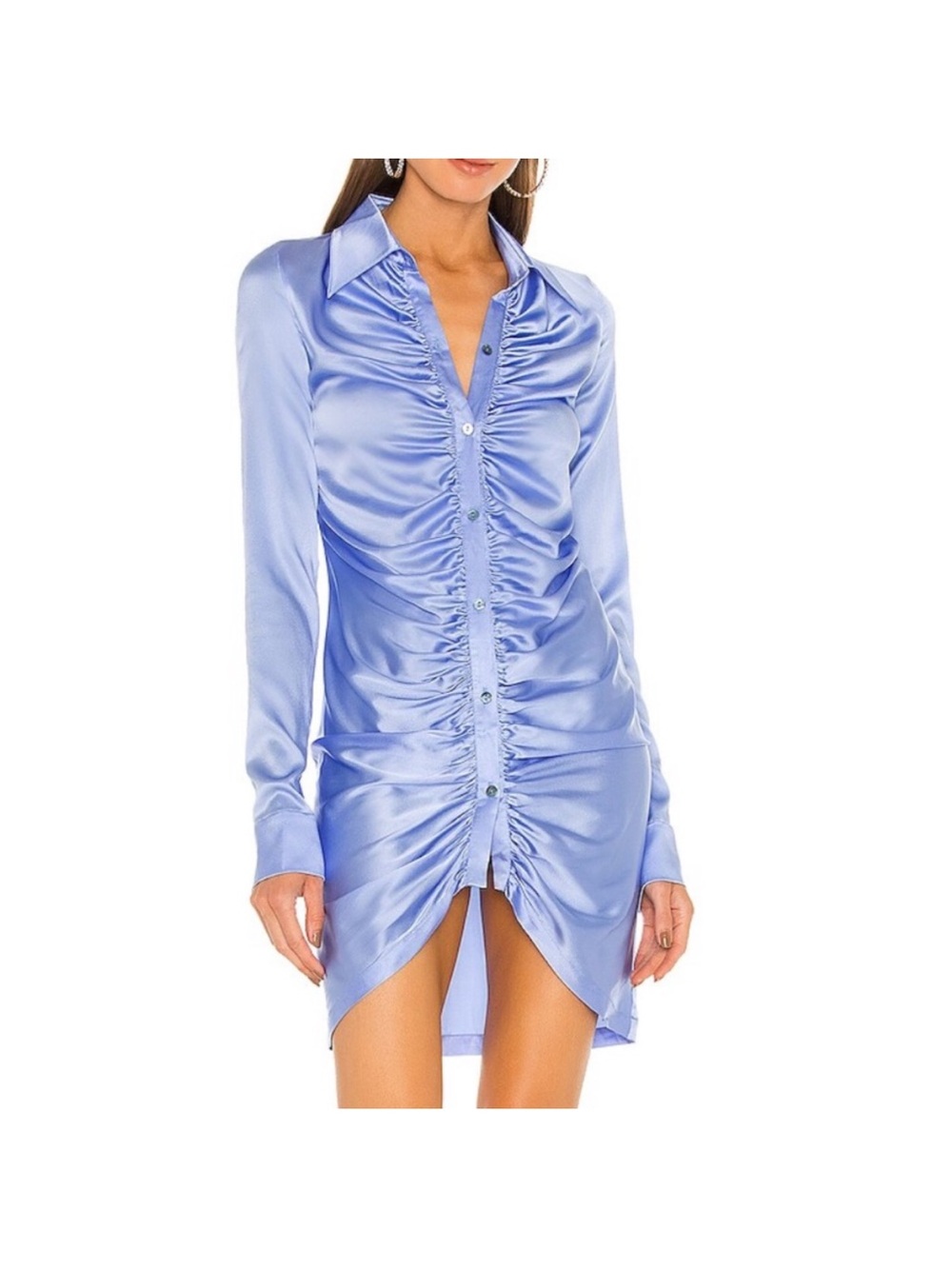 Kim Shui Ruched Satin Mini Dress